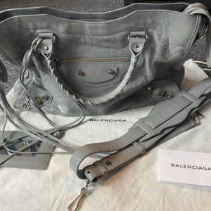 Balenciaga Classic City AJ Leather Tote- light grey